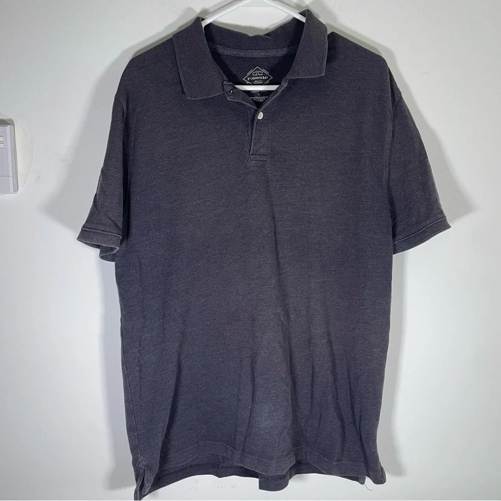 Saint John’s Bay Legacy Dark Grey Casual Polo Shirt Size Large